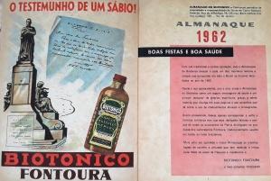 Anúncio e editorial da edição de 1962 do Almanaque Biotônico. Foto: Paulo Oliveira
