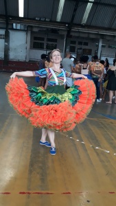 A russa Elena Sahno se apaixonou pela dança junina. Foto: Paulo Oliveira