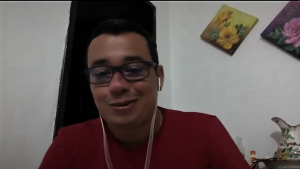 Alex Barbosa em entrevista, via Zoom, para Meus Sertões. Reprodução